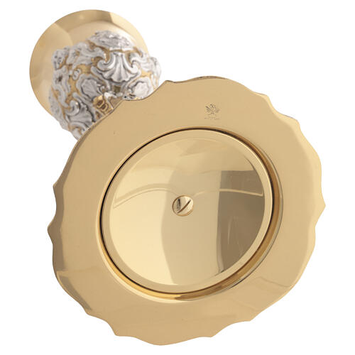 Calice ottone bicolore 28 cm angeli e Passione di Cristo 11