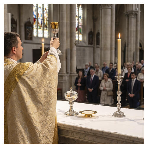 Bicoloured brass chalice "Passion of Christ", 11 in 2