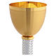 Chalice and Ciborium set in chased metal with silvered leather column s4