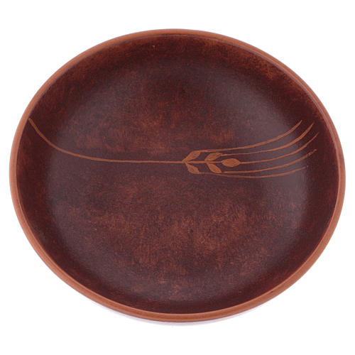 Ceramic paten 16 cm, leather color 2