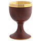 Brown ceramic communion chalice with cup s3