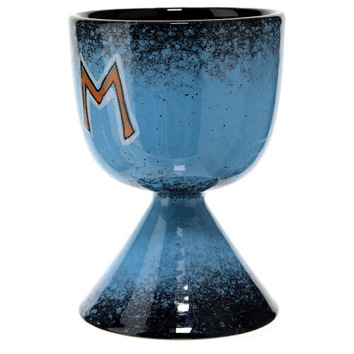 Ceramic chalice with Marian symbol 3