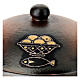 Ceramic ciborium with top, terracotta color s2