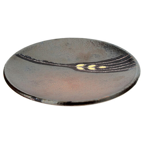 Chalice plate in ceramic, antique black and gold 1