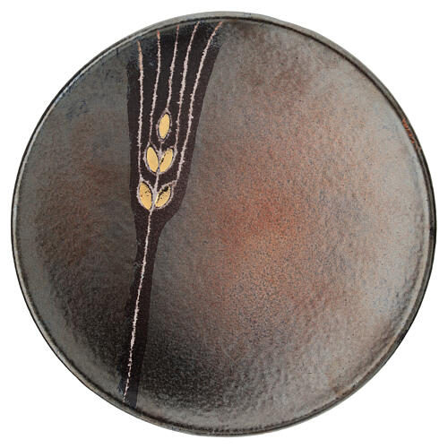 Piattino copri calice ceramica cotto antico e oro 2