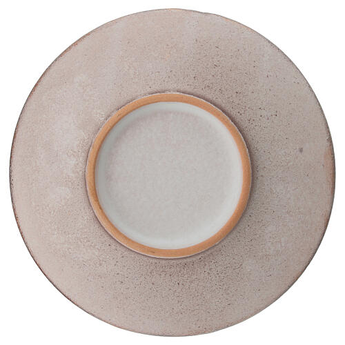 Piattino copri calice ceramica cotto antico e oro 3