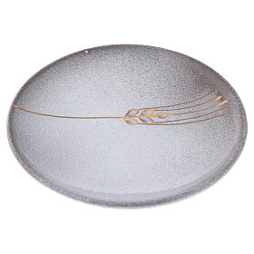 Chalice plate in ceramic, pearl and gold