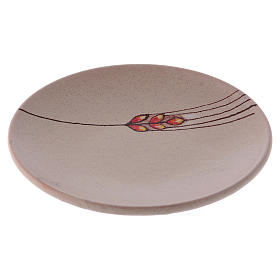 Chalice plate in ceramic, beige