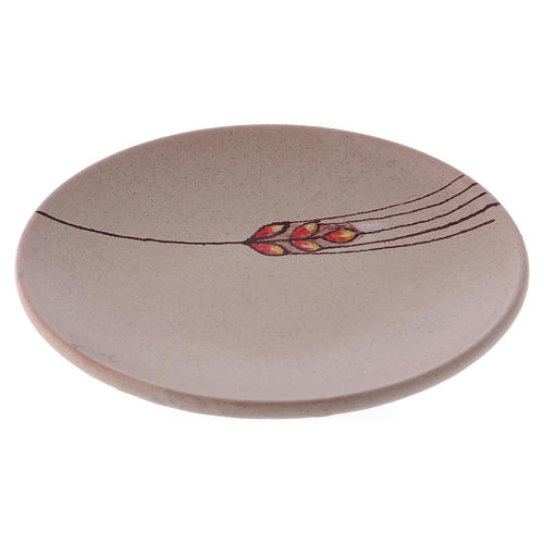 Chalice plate in ceramic, beige 1