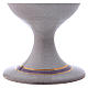 Ceramic and golden brass chalice, pearl colour s3