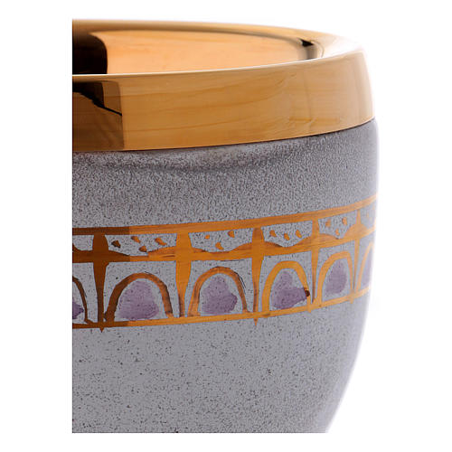 Calice ceramica perla e oro ottone dorato 2