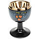 Blue ceramic communion chalice with cup s1