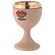 Beige ceramic communion chalice with cup s2
