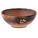 Patena ceramica diam 14 cm cotto antico e oro s1
