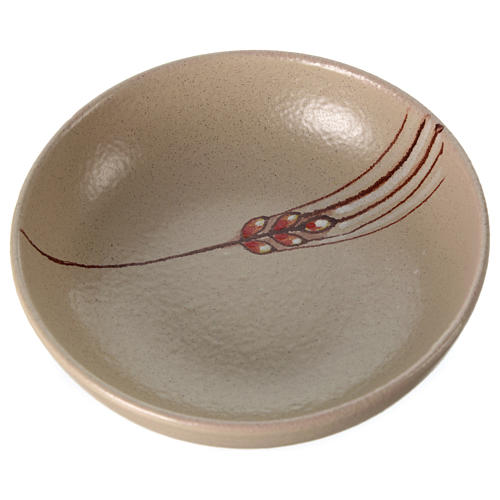 Ceramic decorated paten , 16 cm, Beige 2