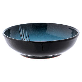 Ceramic decorated paten , 16 cm, Turquoise