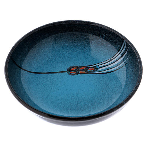 Ceramic decorated paten , 16 cm, Turquoise 1