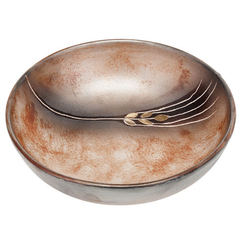 Hostienschale Keramik 16 cm ø bronzefarbig 1