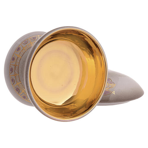 Ciborium Keramik perlfarben 5