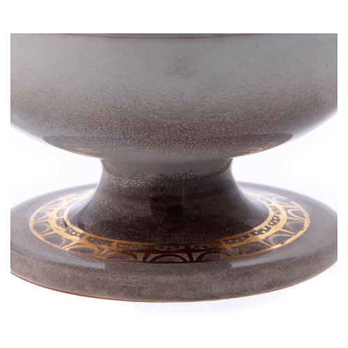 Ciborium in ceramic with top, pearl colour 3
