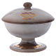 Ciborium in ceramic with top, pearl colour s1