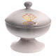 Ciborium in ceramic with top, pearl colour s1