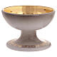 Ciborium in ceramic with top, pearl colour s6
