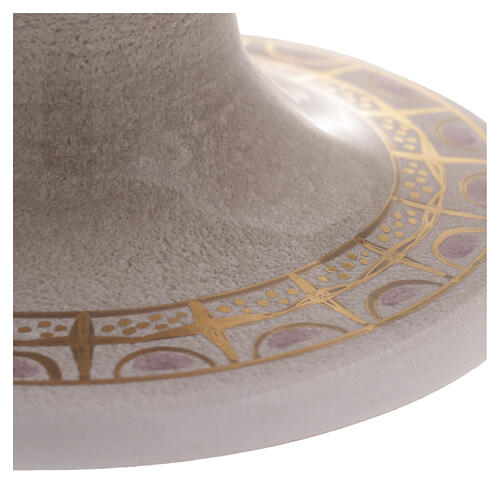 Ciborium in ceramic with top, pearl colour 4