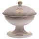 Ciborium in ceramic with top, pearl colour s1
