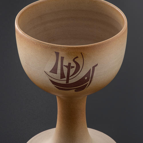 STOCK Calice ceramica color sabbia Anno della Fede 3