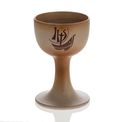 Chalice in ceramic, sand colour, Year of Faith, in stock 1