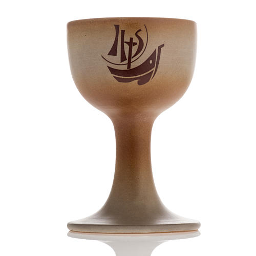 Chalice in ceramic, sand colour, Year of Faith, in stock 2