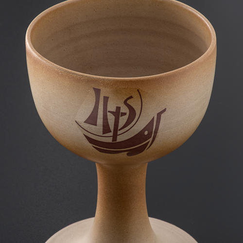 Chalice in ceramic, sand colour, Year of Faith, in stock 3