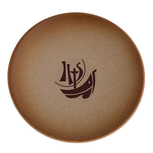 Chalice plate in ceramic, sand colour, Year of Faith, in stock 1
