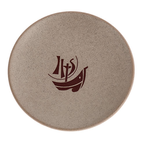 Chalice plate in ceramic, beige, Year of Faith, in stock 1