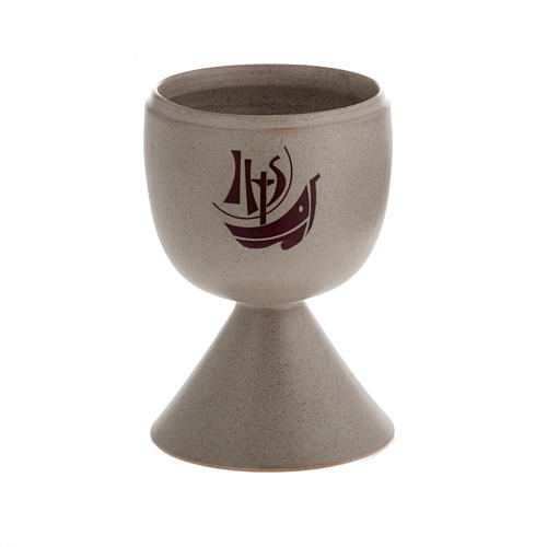 STOCK Calice ceramica beige Anno della Fede 1