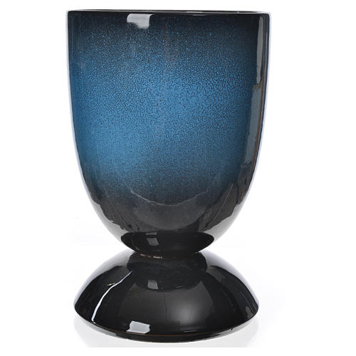 Chalice for concelebrations in blue and gold ceramic 2