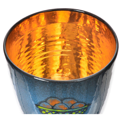 Cálice para concelebração cerâmica azul ouro cerâmico 4