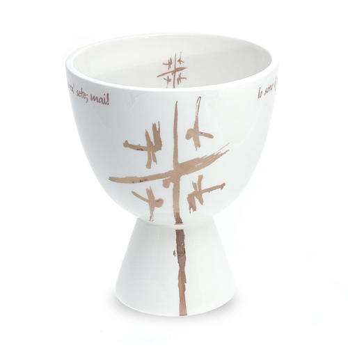 Chalice in white ceramic, cup 1