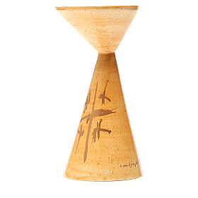 Calices Ciboires Patènes en céramique: Calice évasé ligne Cana moutarde