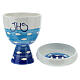 Ceramic chalice and paten, Fishes line s1