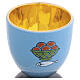 Ceramics chalice Blue loaves and fishes, golden internal covering s2