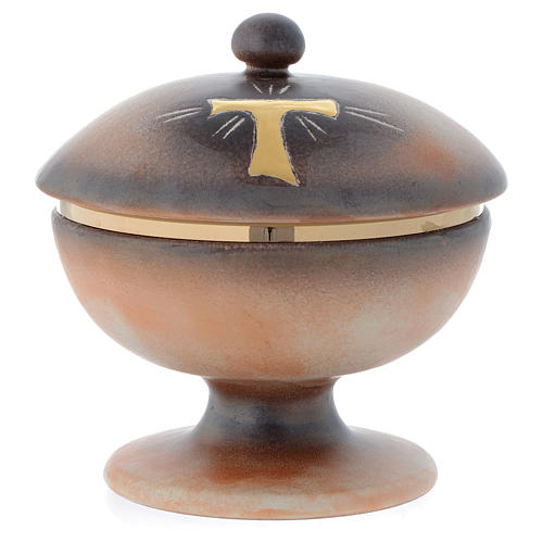 Ziborium aus Keramik mit Tau Terrakotta Farbe 1
