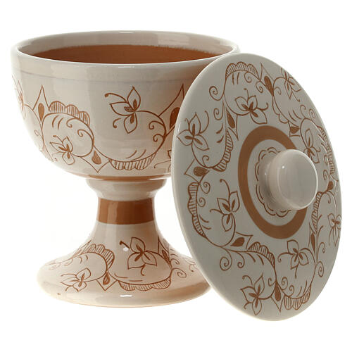 Ceramic Eucharistic set with floral pattern, Deruta 4