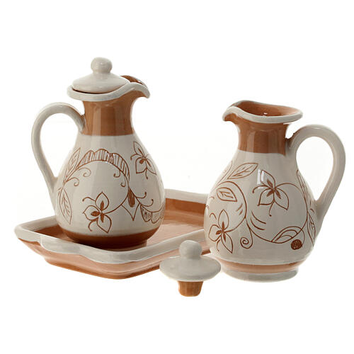 Ceramic Eucharistic set with floral pattern, Deruta 8