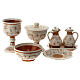 Ceramic Eucharistic set with floral pattern, Deruta s1