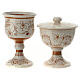 Ceramic Eucharistic set with floral pattern, Deruta s2