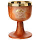 Calice ceramica cotto antico con interno in ottone lucido 10cm s1