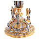 Calice et Ciboire en laiton plaqué or 24K anges saints et cristaux rouges s8
