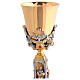 Chalice and Ciborium in 24kt Gold-Plated Brass with Angels, Saints, and Red Crystals s3